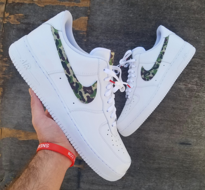 customize all white air forces