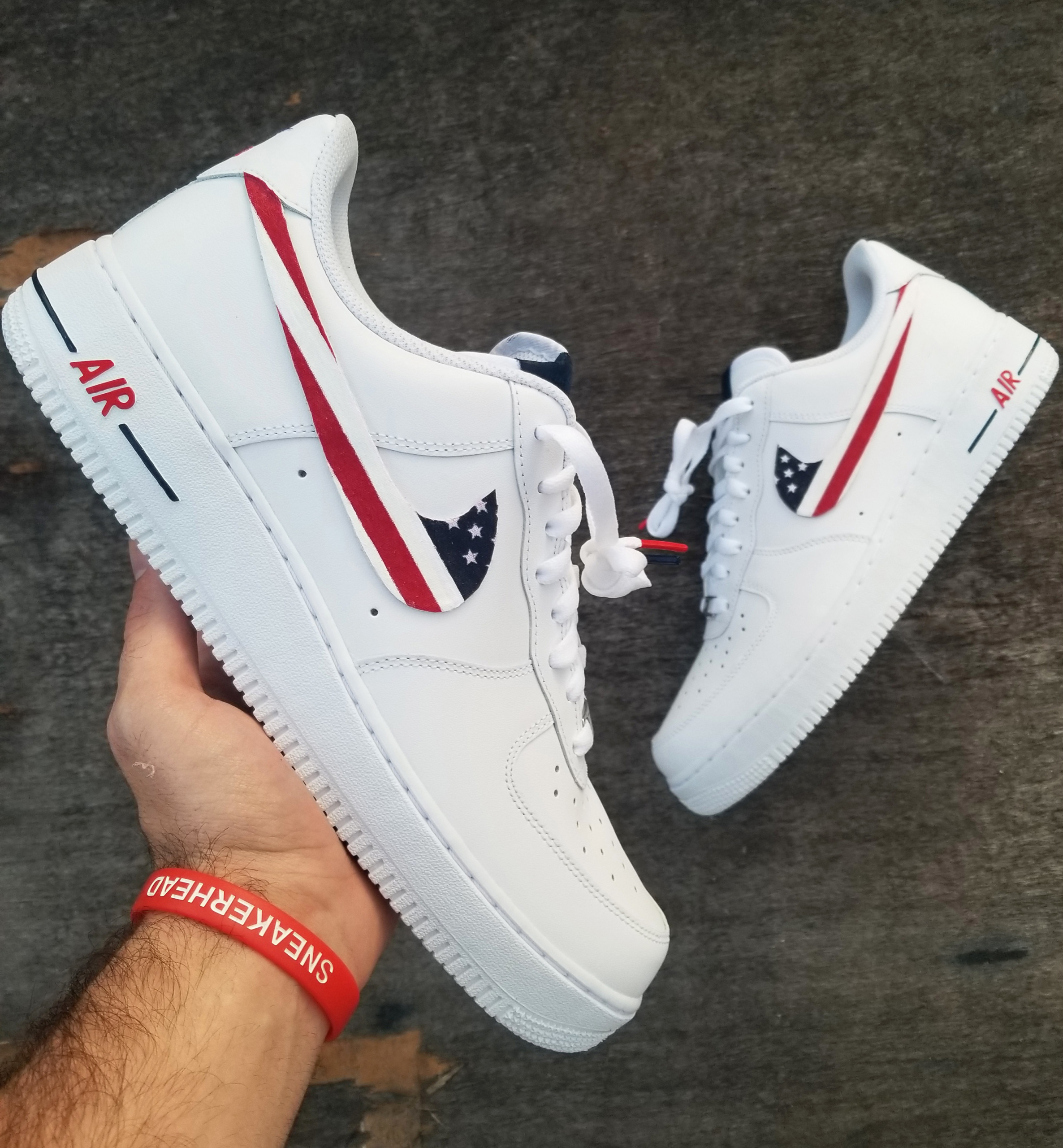 Nike Air Force 1 White Custom America Edition W Custom Insoles