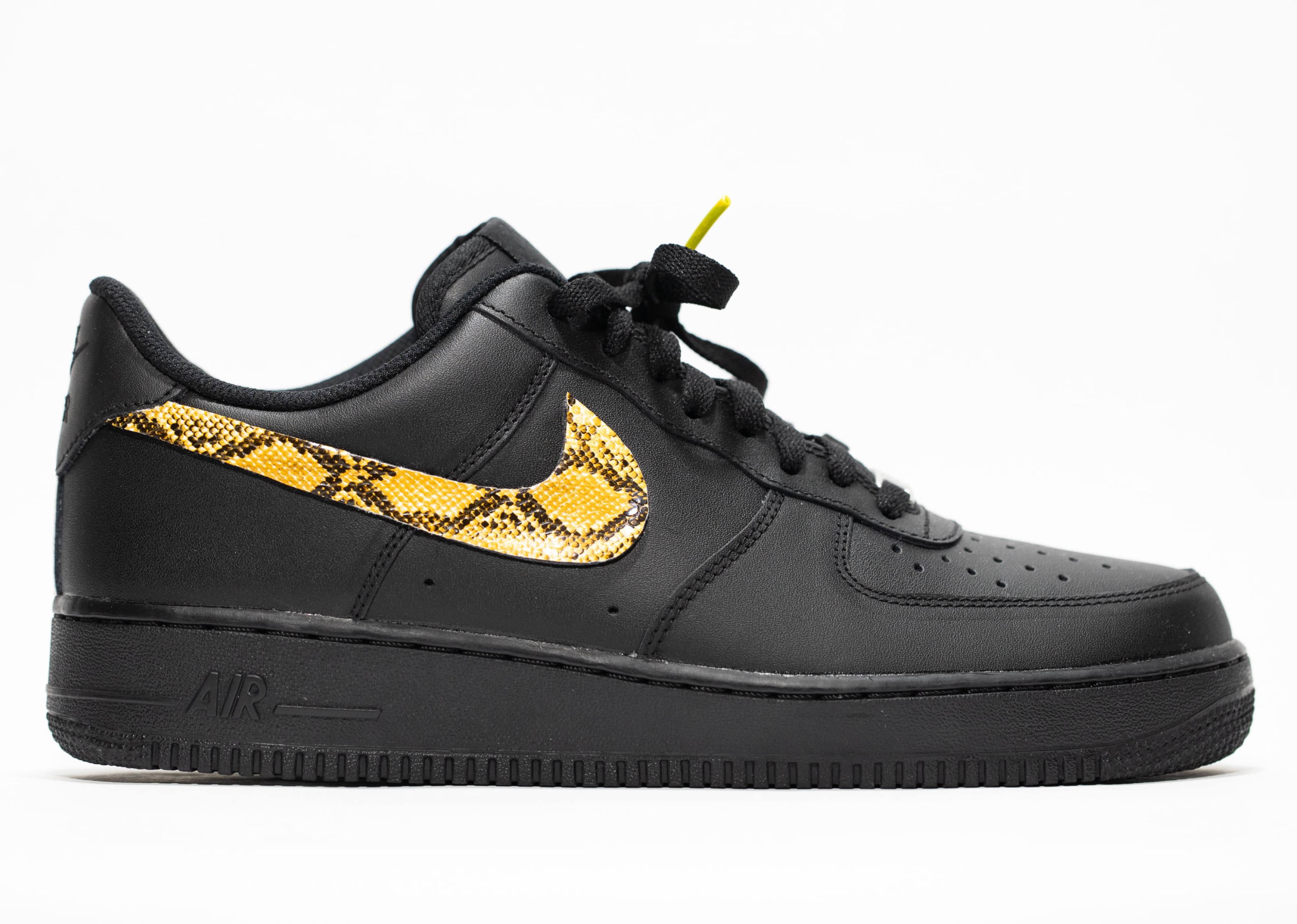 Nike Air Force 1 Black Custom 'Yellow 