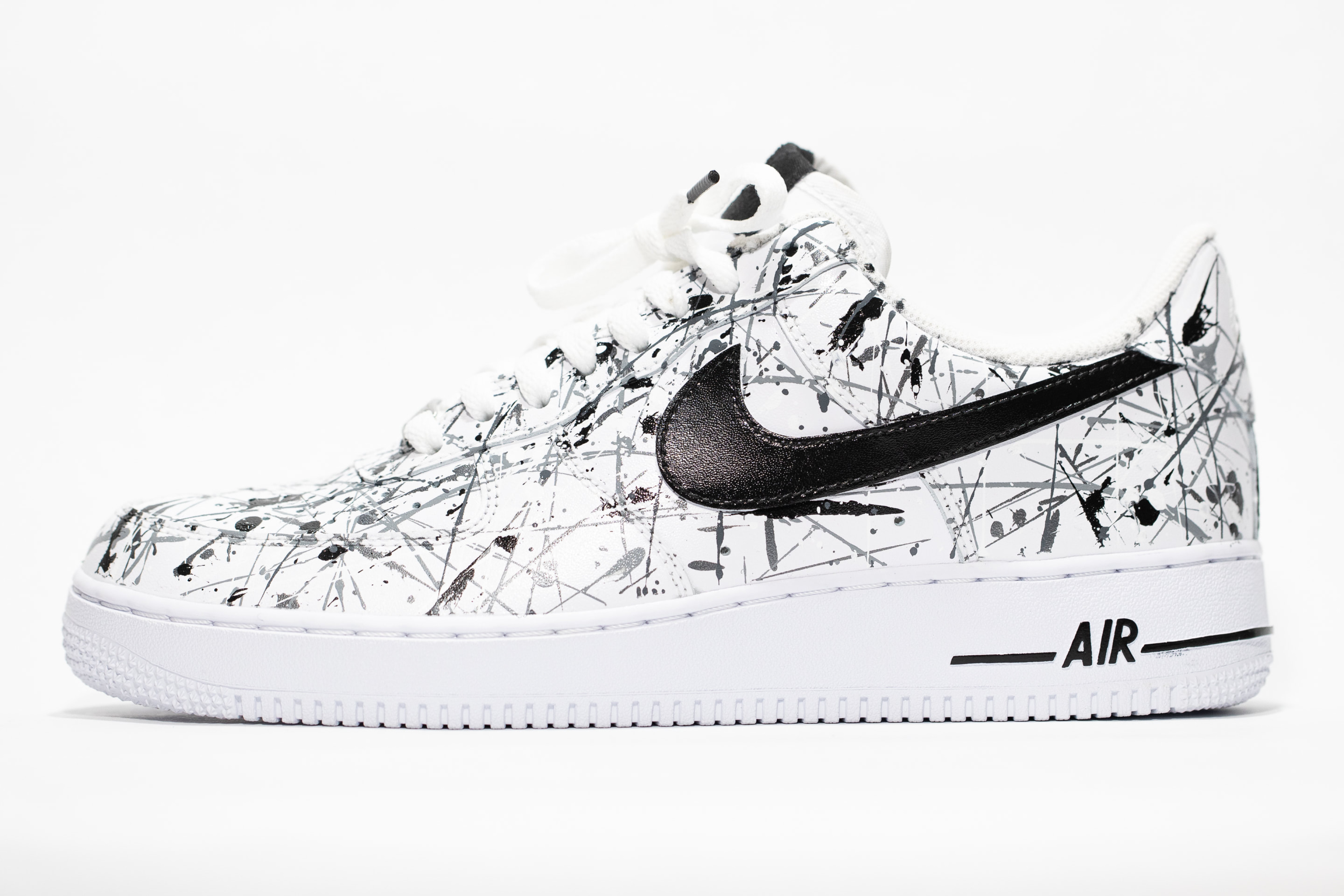custom black and white air force ones 