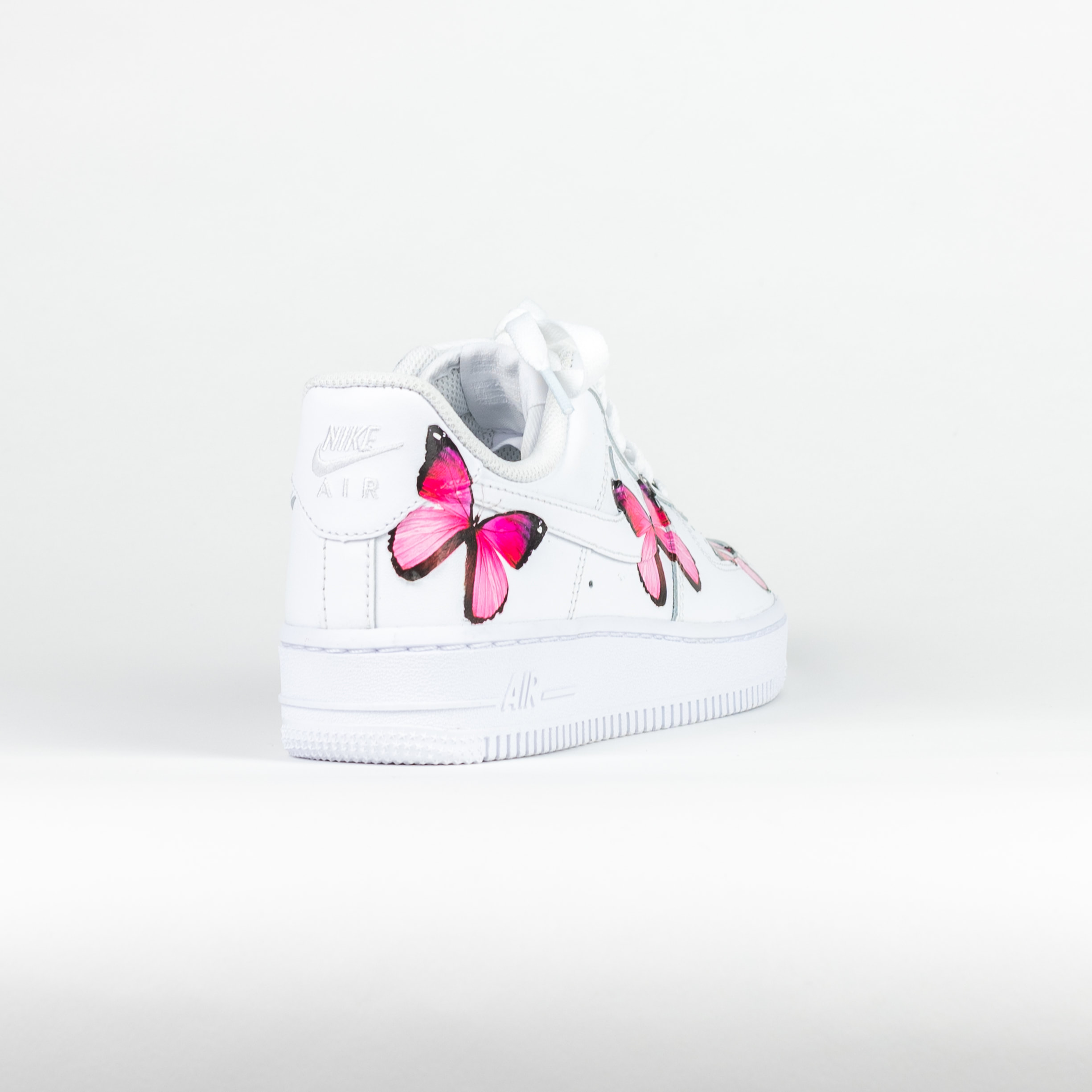Nike Air Force 1 White Custom 'Pink Butterfly' Edition