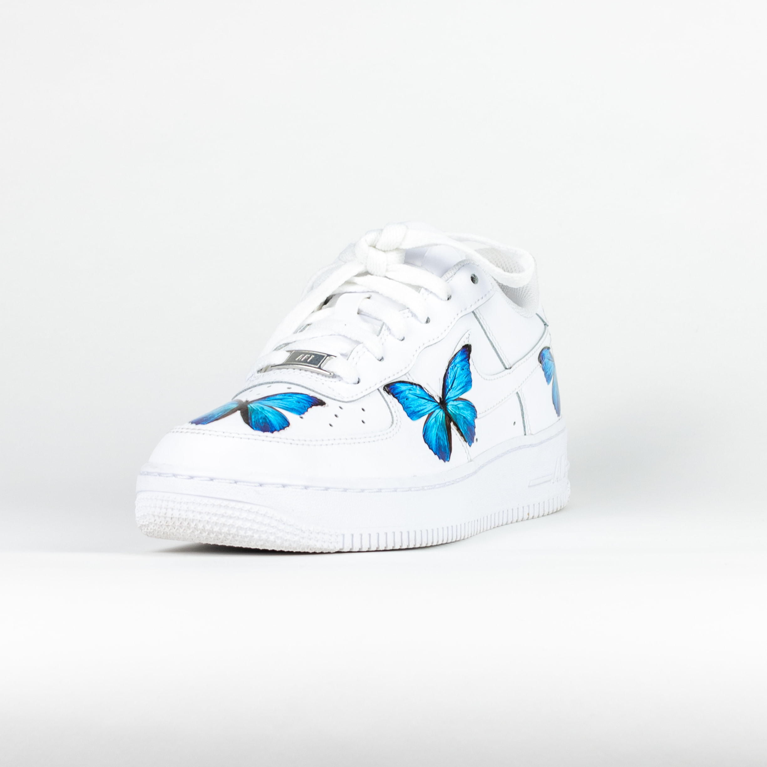 white air forces blue butterflies