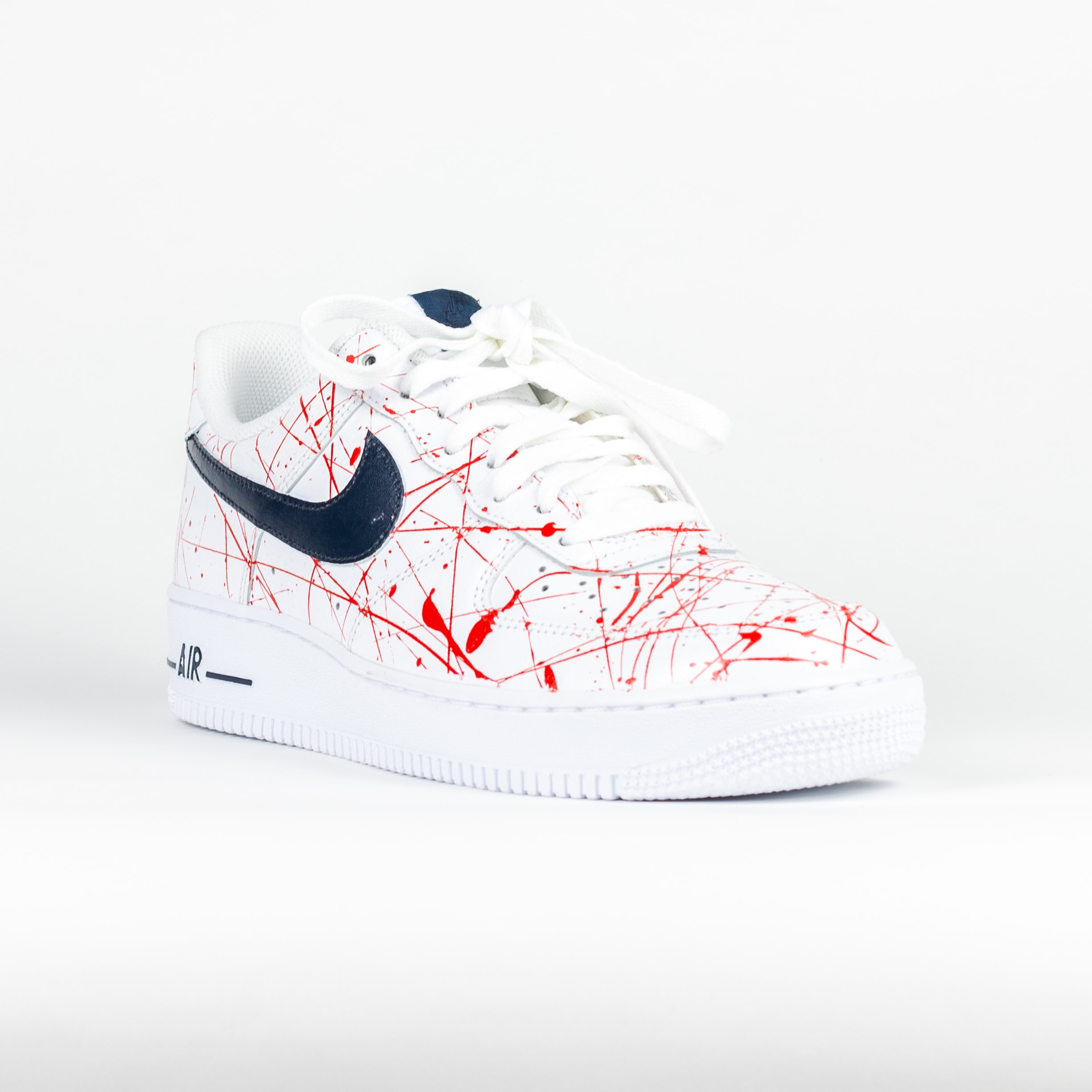 Nike Air Force 1 Custom Multi Color Splatter 🎨 Black Drip Swoosh ⚫ White  Shoes