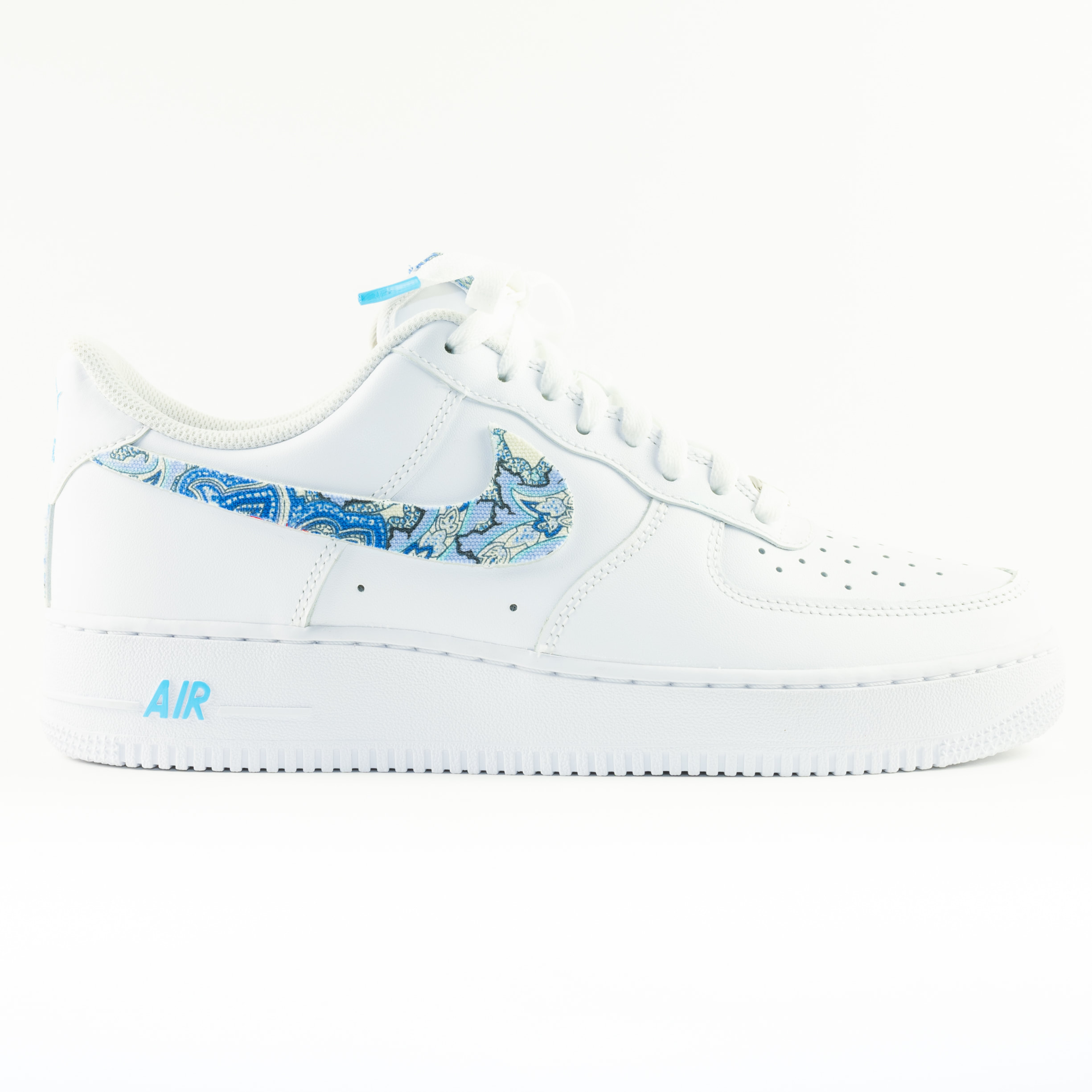 Nike Air Force 1 Leather Blue White Custom BY You - SoleSnk