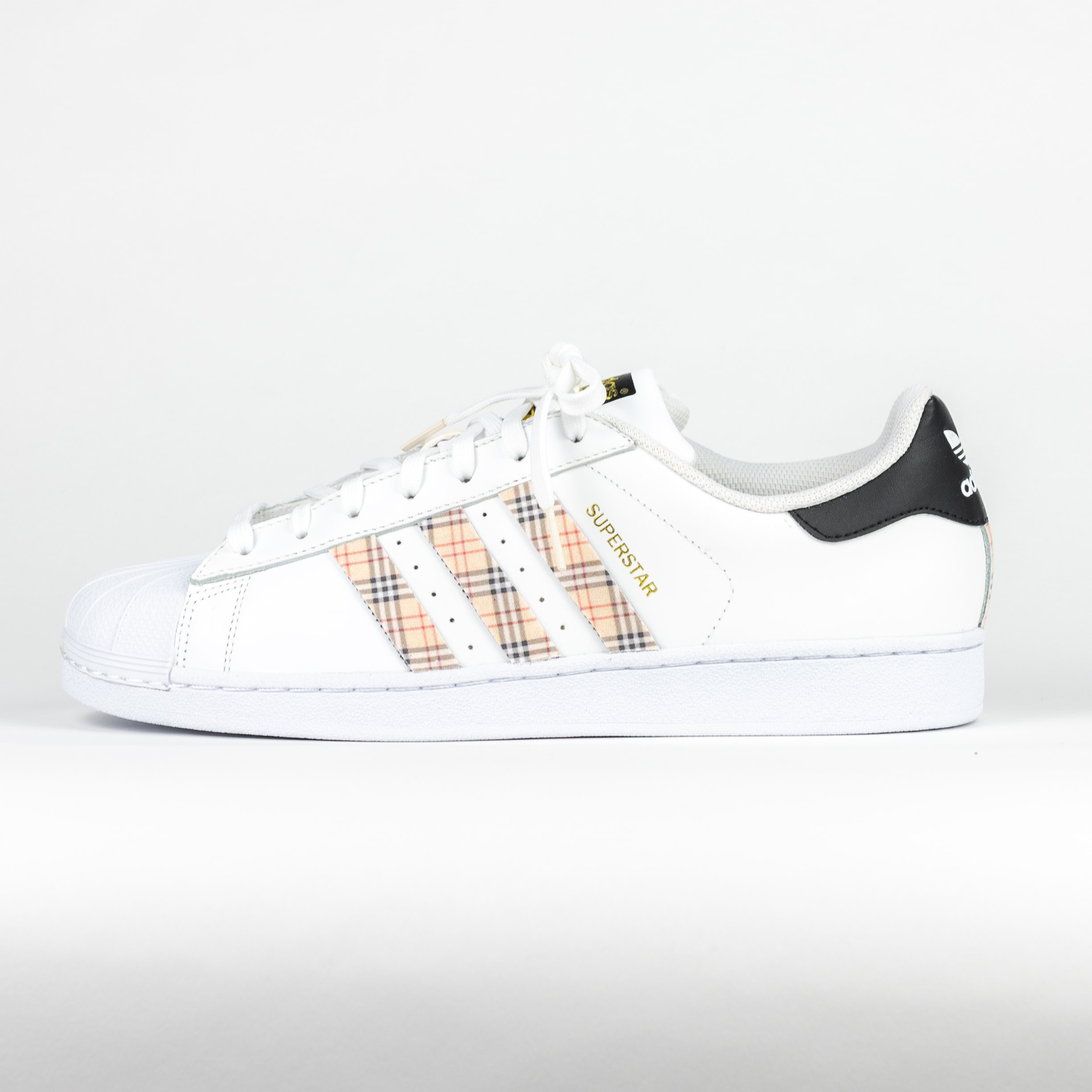 Brød studie Folkeskole Adidas Superstar Custom White 'Plaid' Premo Shell Toe Edition