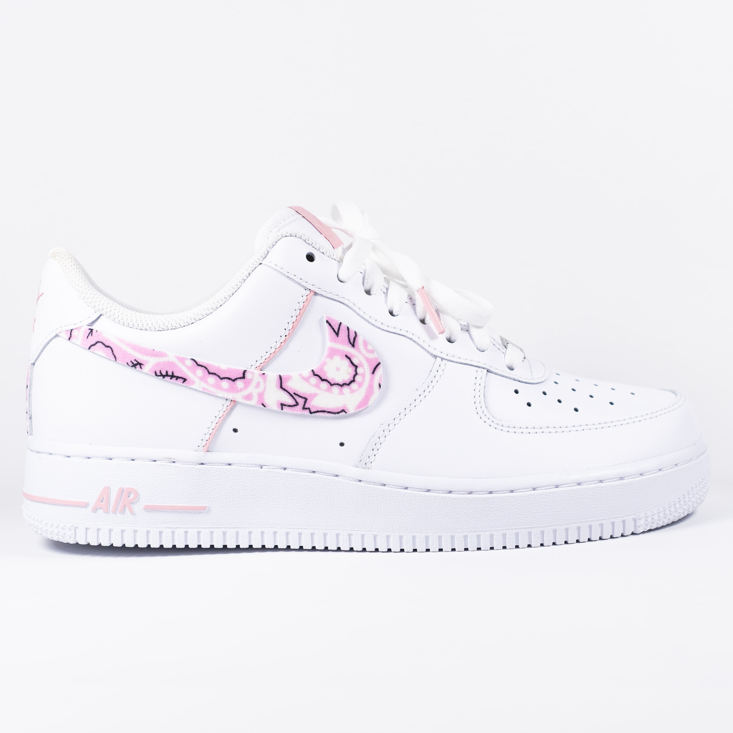 Nike Air Force 1 White Custom 'Pink Terry-Cloth' Edition