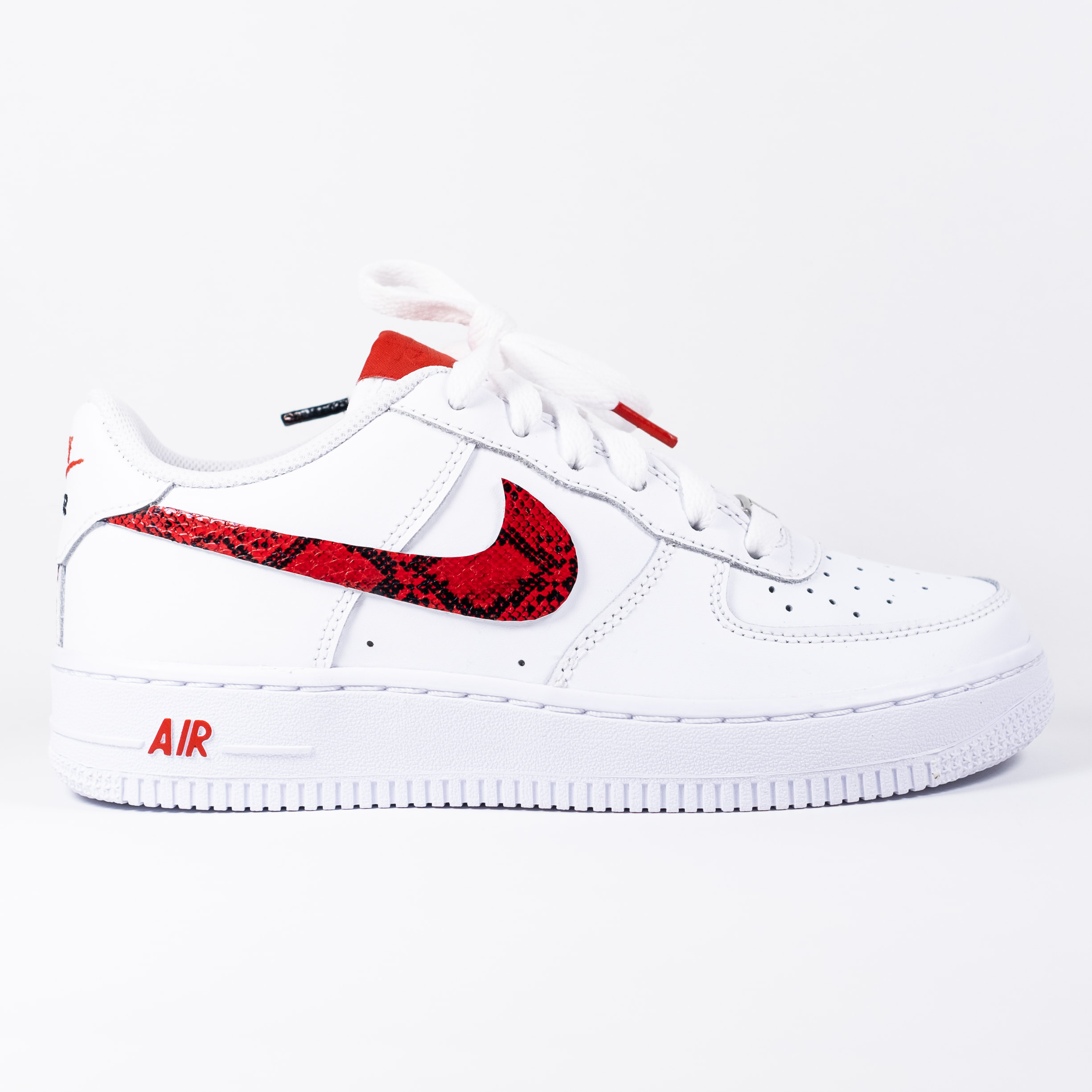 custom red and white af1