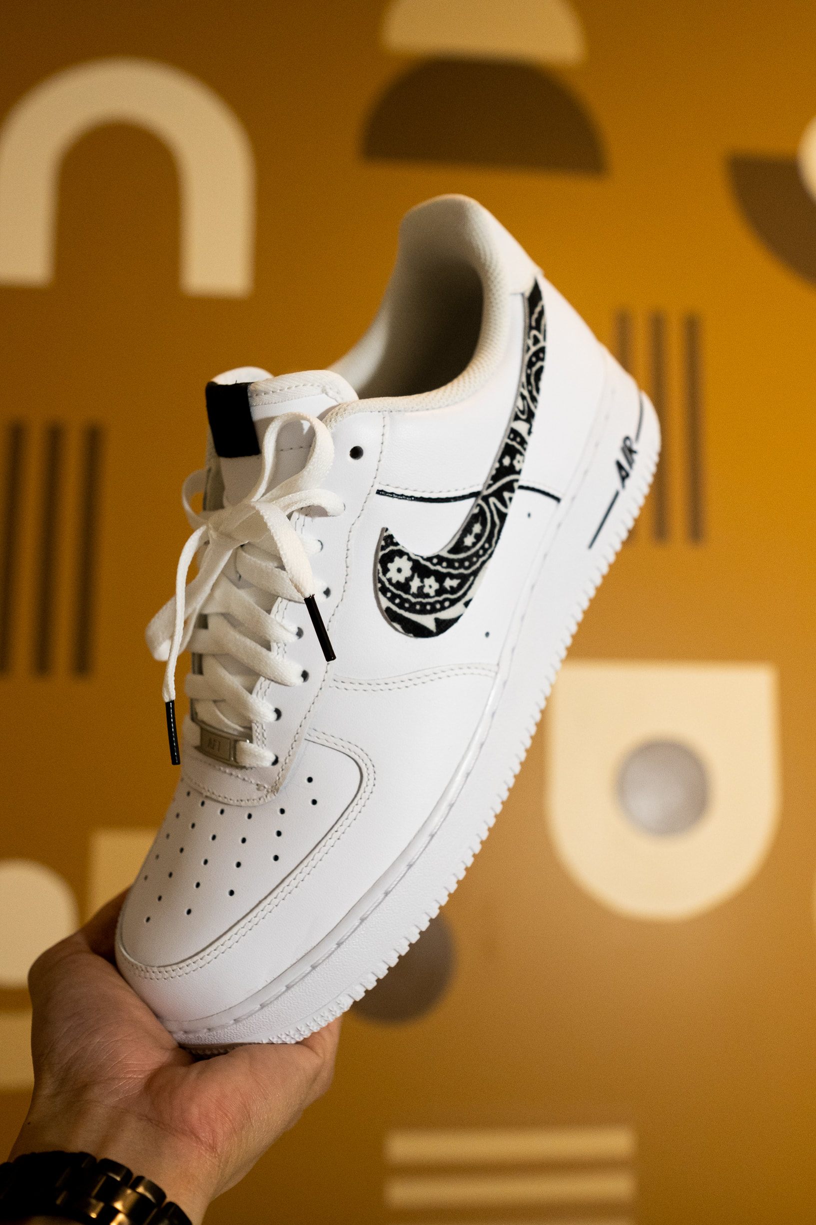white air forces with bandana