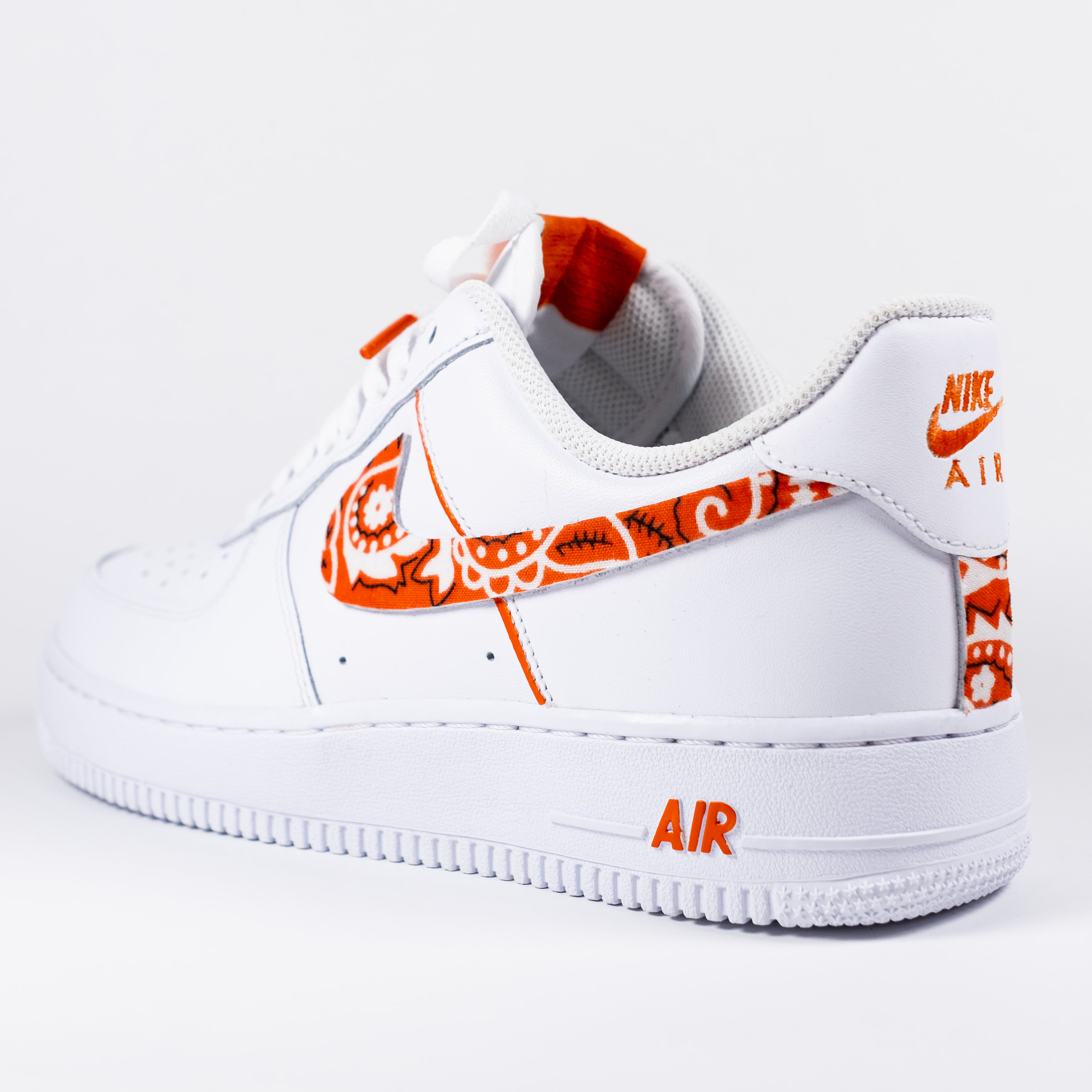 white and orange air force 1s