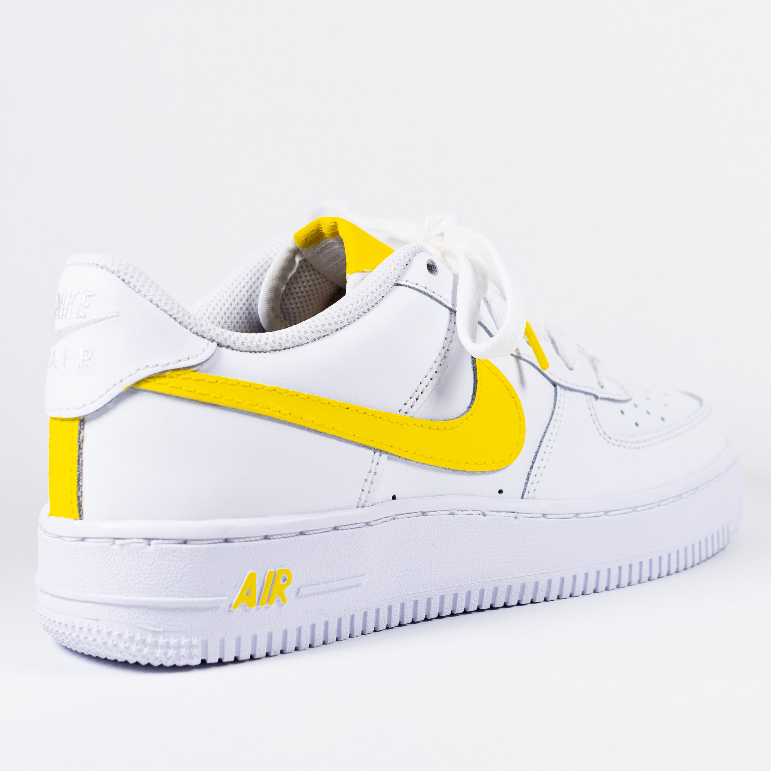 Beautiful custom Honeybee Nike Air Force 1. Bright yellow on white