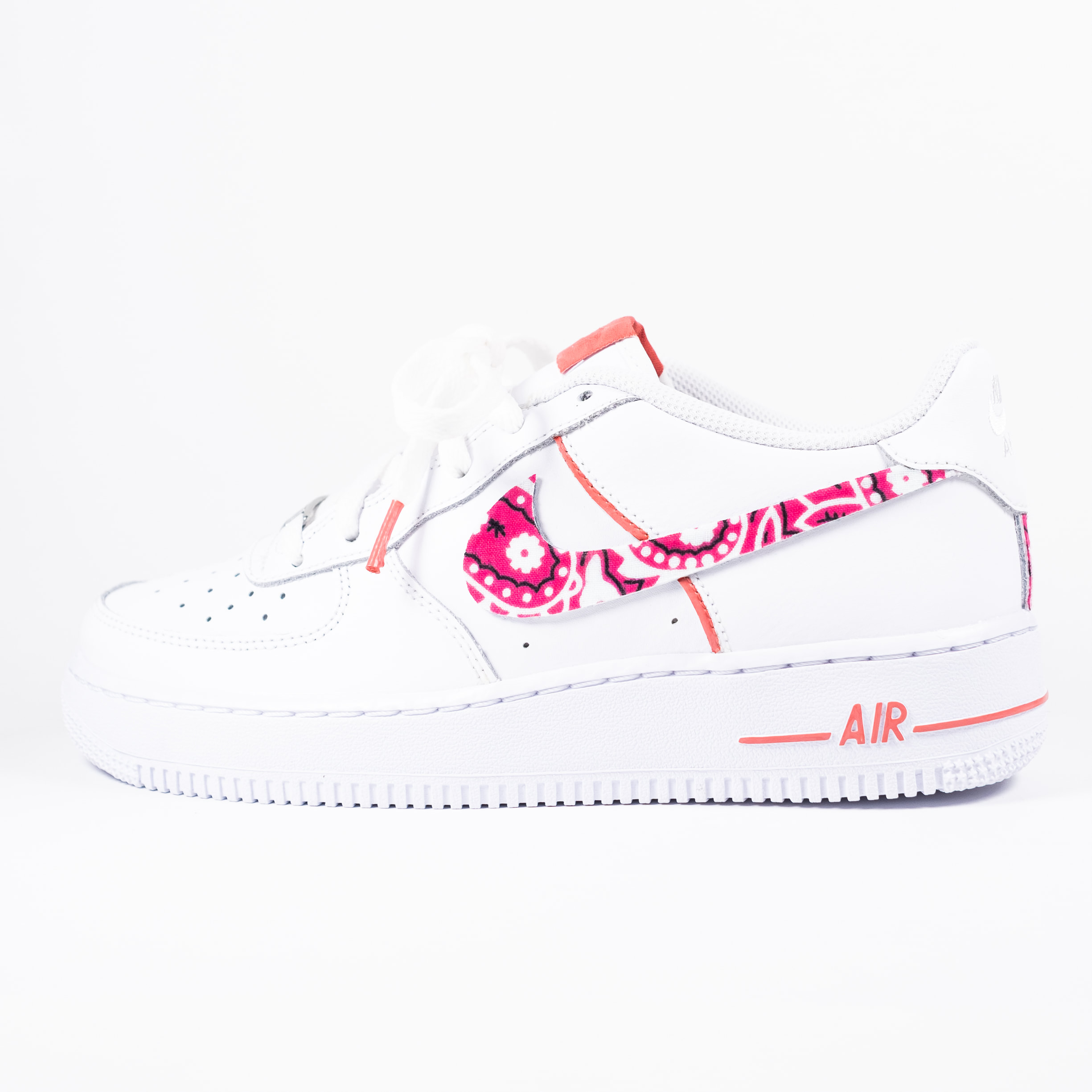 white and hot pink air force 1