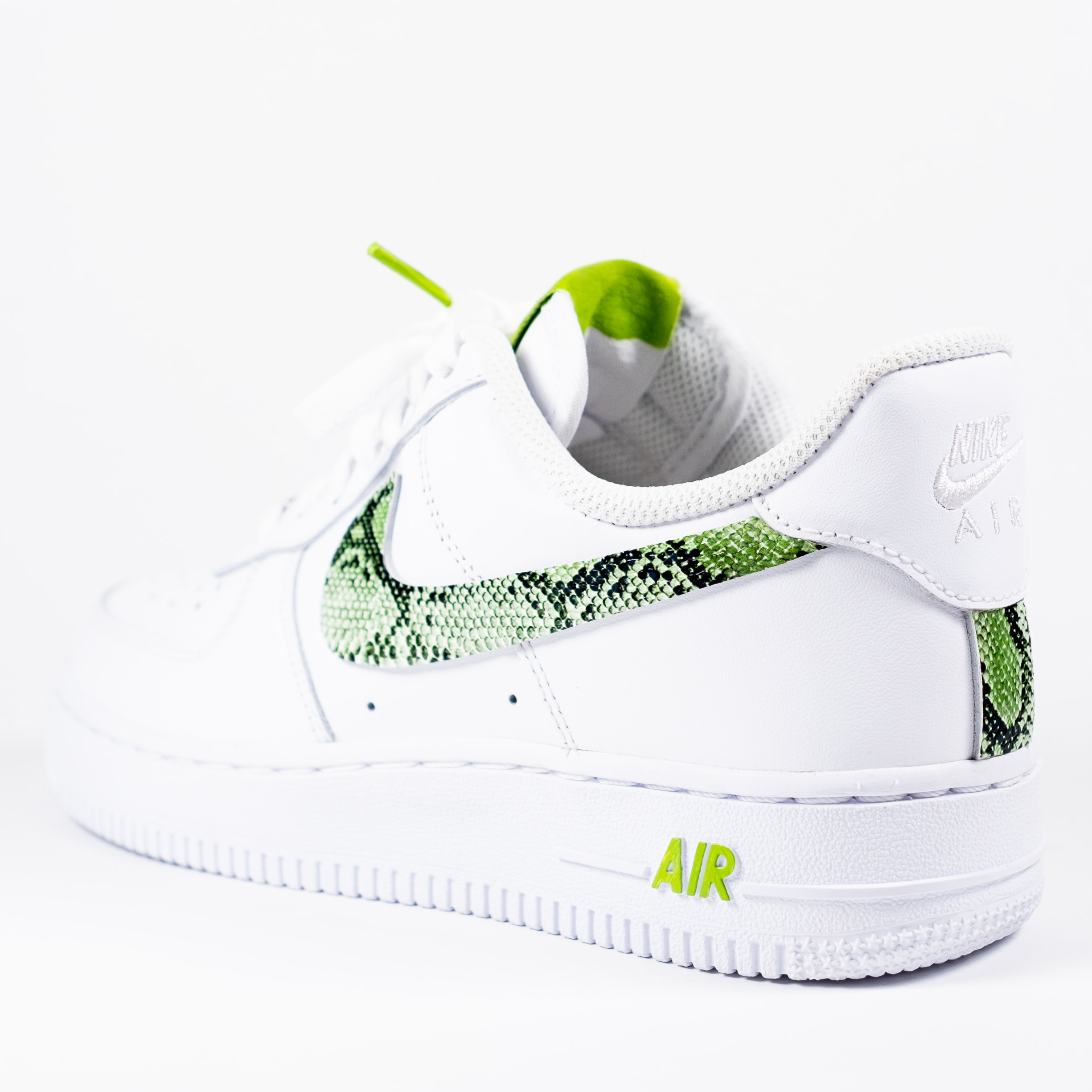 white and neon green air force 1